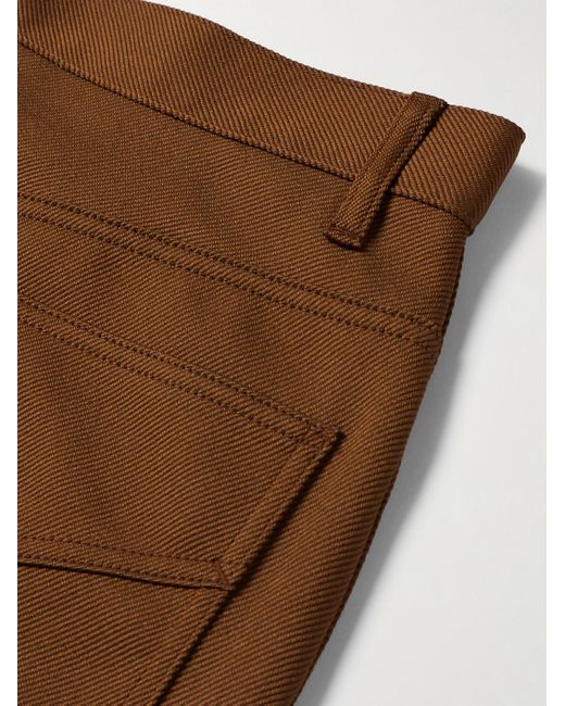 Needles Brown Slim-fit Bootcut Logo-embroidered Twill Trousers for men
