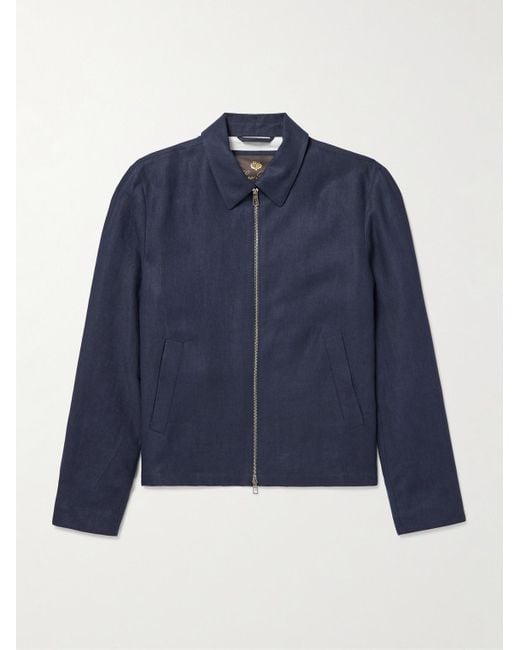 Loro Piana Blue Maurin Linen-Twill Blouson Jacket for men