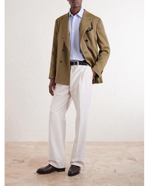 Boglioli Natural Double-breasted Linen for men