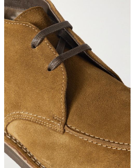 Mr P. Brown Andrew Split-Toe Shearling-Lined Suede Chukka Boots for men