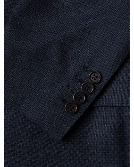 Canali Kariertes Sakko aus 130s-Wolle in Blue für Herren