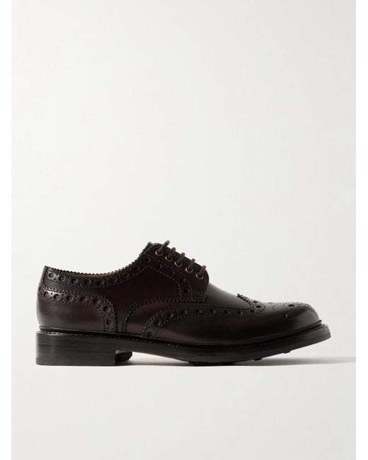 GRENSON Brown Archie Leather Brogues for men