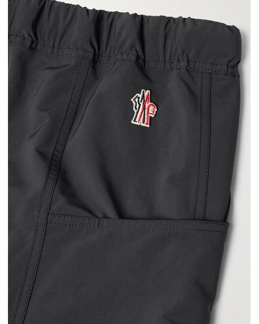 Moncler Gray Day-Namic Straight-Leg Belted Logo-Appliquéd Shell Shorts for men