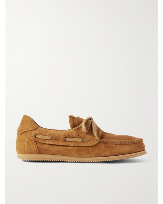 Jacquemus Bootsschuhe aus Veloursleder mit Krokodileffekt in Brown für Herren