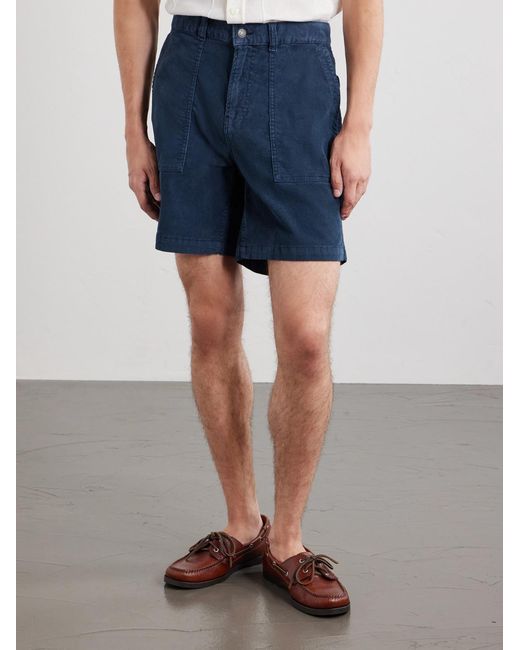 Corridor NYC Blue Wide-Leg Stretch-Cotton Corduroy Shorts for men