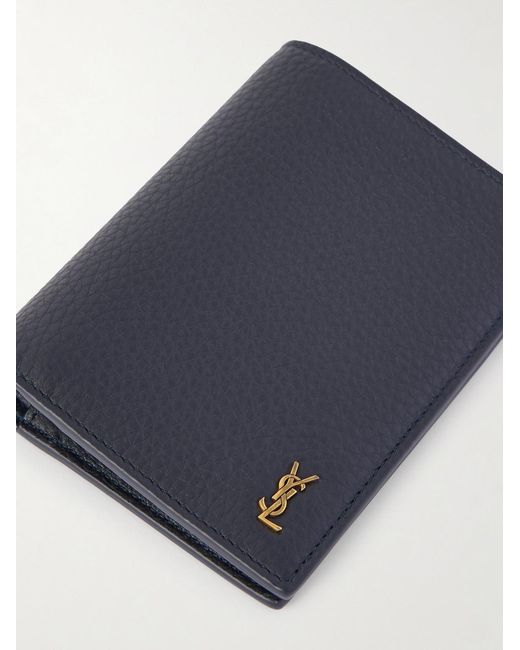 Saint Laurent Blue Full-Grain Leather Billfold Wallet for men