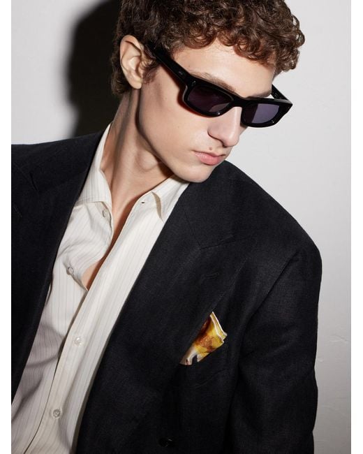 Jacques Marie Mage Blue Initials Square-Frame Acetate Sunglasses for men