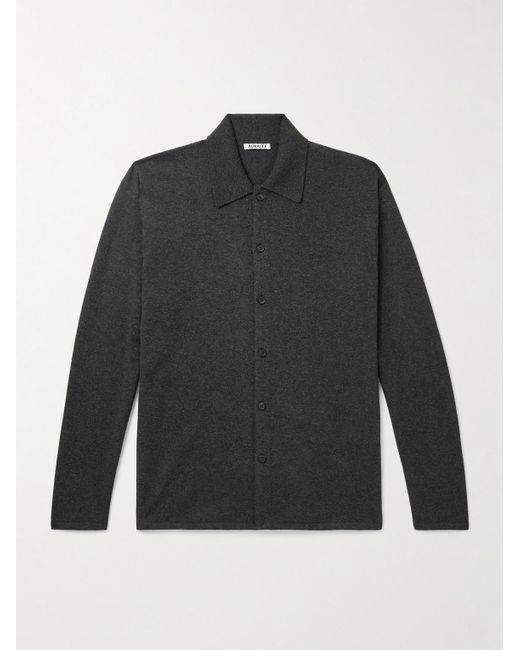 Auralee Gray Wool Cardigan for men