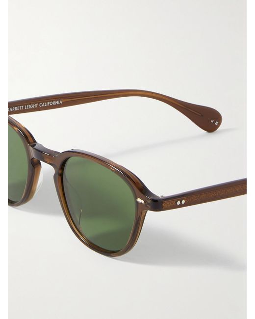Garrett Leight Green Gilbert Round-frame Acetate Sunglasses for men