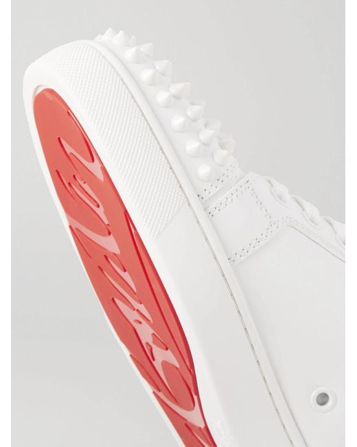 Christian Louboutin Natural Louis Junior Spikes Cap-toe Leather Sneakers for men