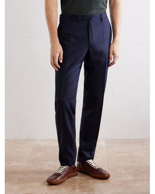Slowear Blue Straight-Leg Wool And Cashmere-Blend Trousers for men