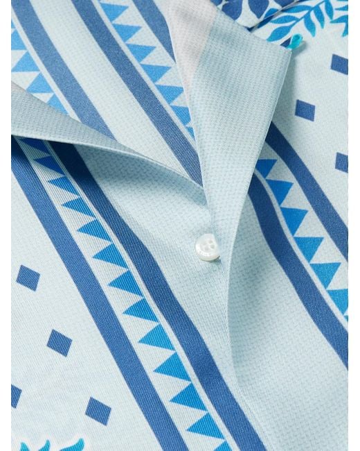 Amiri Hemd aus bedrucktem Seiden-Twill mit Reverskragen in Blue für Herren