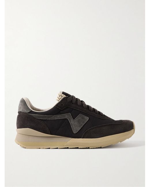 Visvim Black Fkt Runner Suede-Trimmed Canvas Sneakers for men