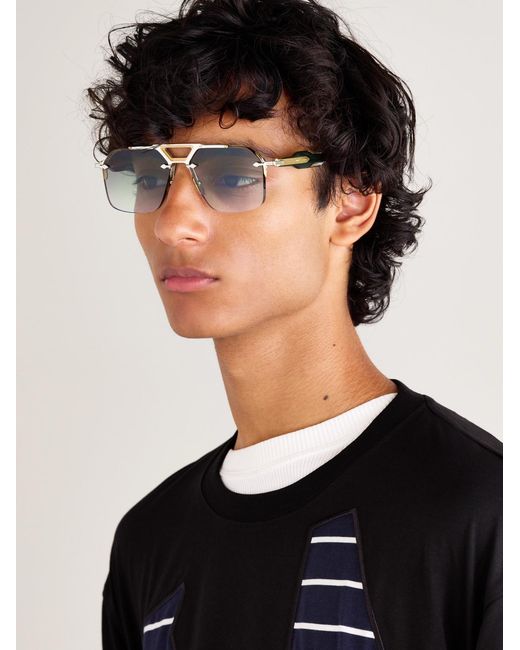 Jacques Marie Mage Black Silverton Aviator-style Acetate And Gold-tone Sunglasses for men