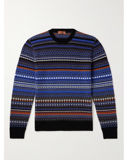 Missoni Blue Jacquard-knit Sweater for men