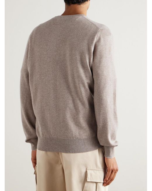 Brunello Cucinelli Gray Cashmere Sweater for men