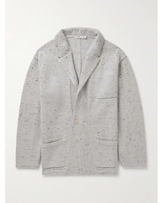 Inis Meáin Gray Unstructured Merino Wool And Cashmere-blend Cardigan for men