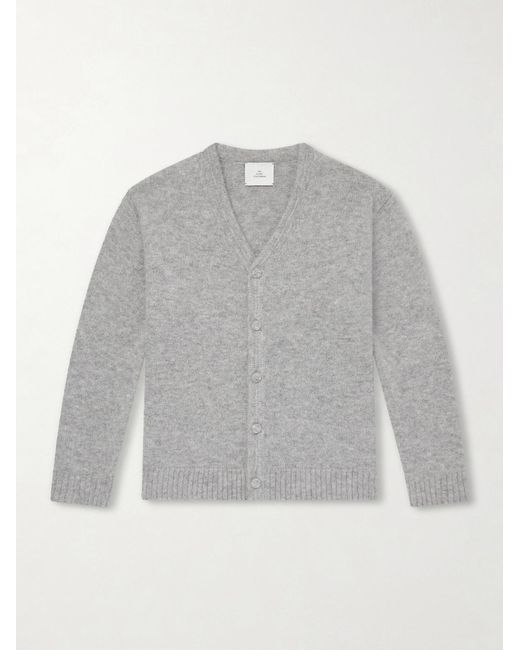 The Elder Statesman Gray Isla Baby Alpaca-Blend Cardigan for men