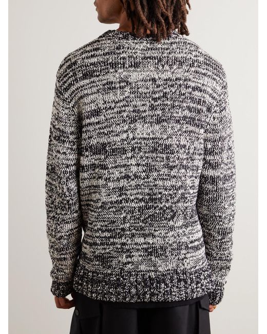 The Elder Statesman Gray Nora Two-tone Cotton Sweater for men