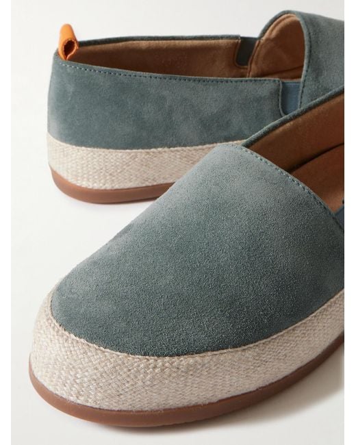 Mulo Blue Leather Espadrilles for men