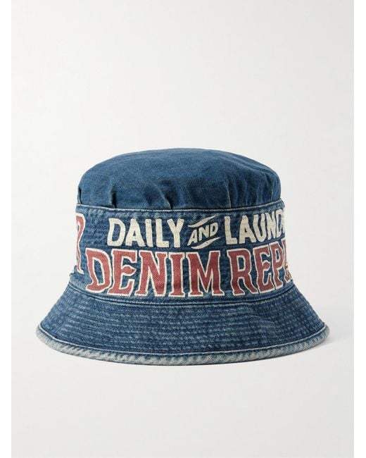 Kapital Blue Laundry Printed Denim Bucket Hat