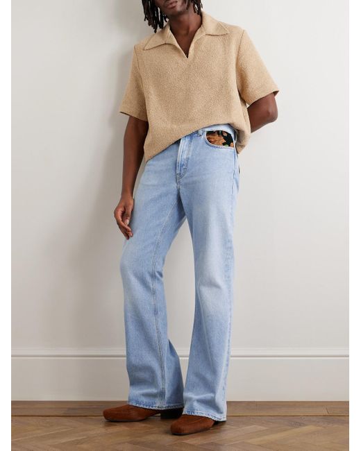 Séfr Ausgestellte Jeans mit besticktem Veloursbesatz in Blue für Herren
