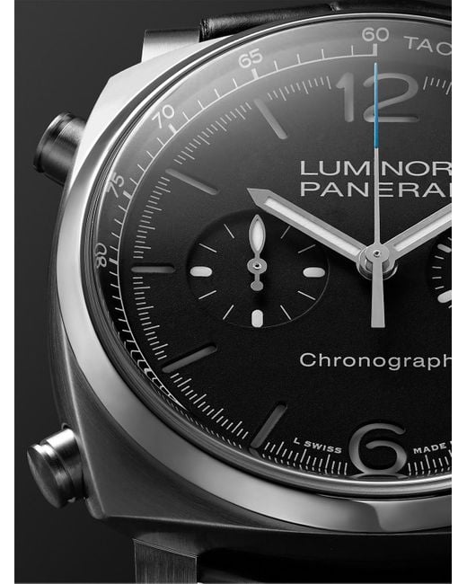 Panerai Black Luminor Chrono Automatic Chronograph 44Mm Stainless Steel And Alligator Watch, Ref. No. Pam01109 for men