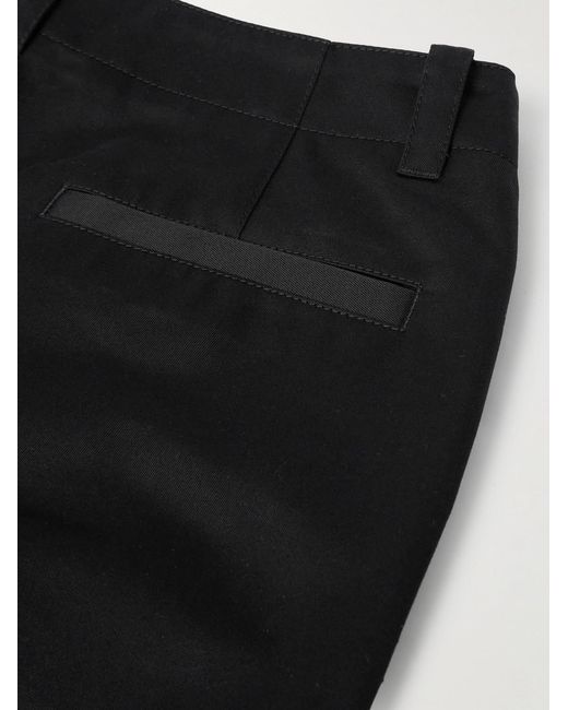 Versace Black Straight-Leg Embellished Cotton-Gabardine Trousers for men