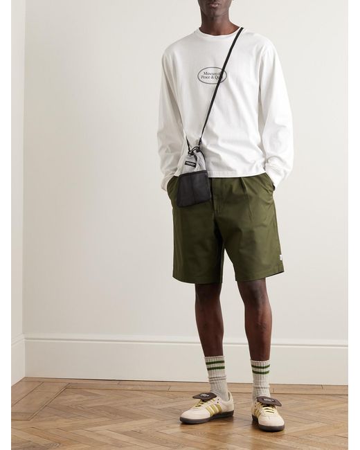 (w)taps Green Straight-Leg Ripstop Cargo Shorts for men