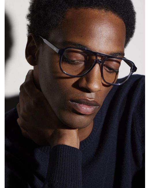 Dior Diorbotanicao A1I Aviator-Style Acetate Optical Glasses in Blue für Herren