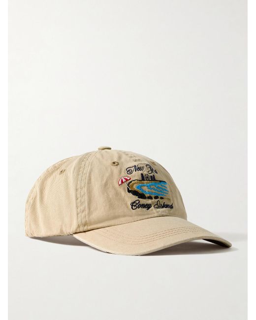 Corridor NYC Natural Coney Island Embroidered Organic Cotton-Twill Baseball Cap