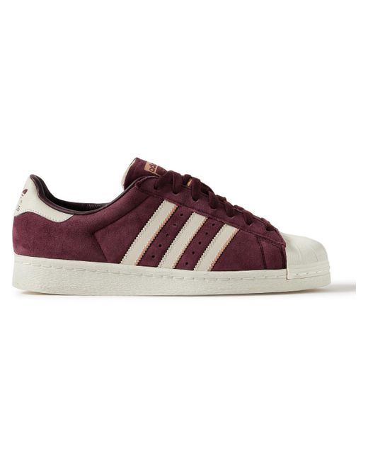 Adidas Originals Brown Superstar 82 Leather And Rubber-trimmed Suede Sneakers for men