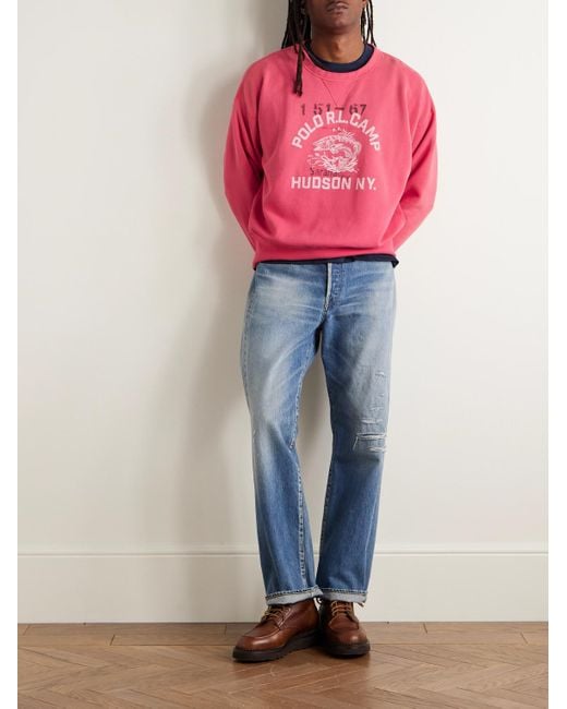 Polo Ralph Lauren Pink Logo-Print Cotton-Blend Jersey Sweatshirt for men