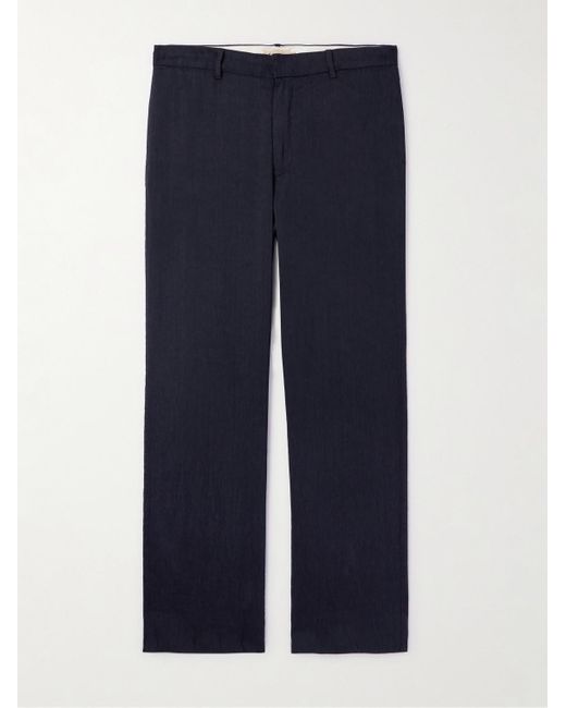 Barena Blue Delfo Wide-leg Linen-blend Suit Trousers for men