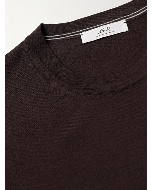 Mr P. Brown Merino Wool Sweater for men