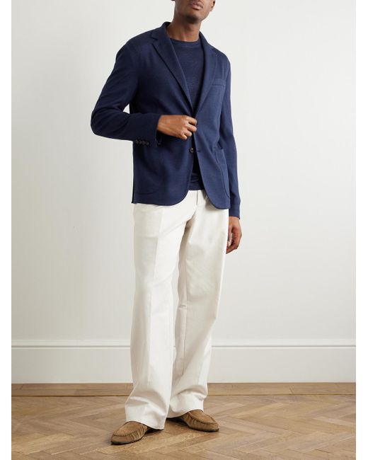Loro Piana Blue Cashmere And Silk-Blend Blazer for men