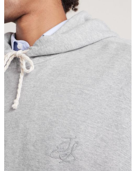 The Elder Statesman Gray Daily Logo-Embroidered Cotton And Cashmere-Blend Hoodie for men