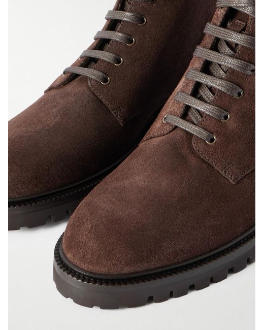 Brunello Cucinelli Brown Polacco Suede Boots for men