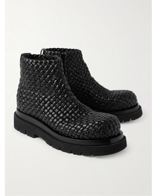 Bottega Veneta Black Leather Boots for men