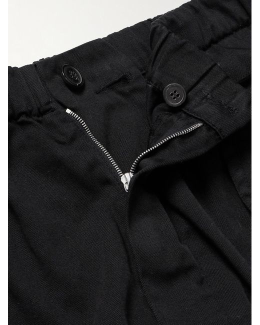 Dries Van Noten Black Straight-leg Cotton-gabardine Cargo Shorts for men