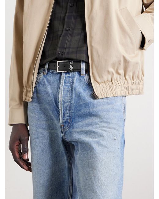 Saint Laurent Black Leather Belt for men