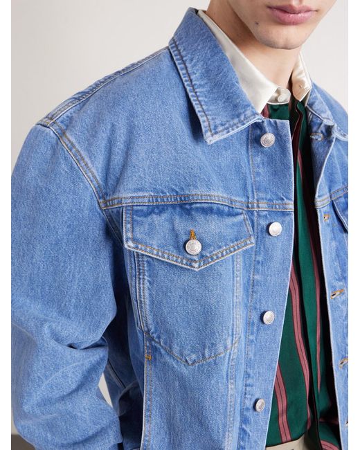 Dries Van Noten Blue Denim Trucker Jacket for men
