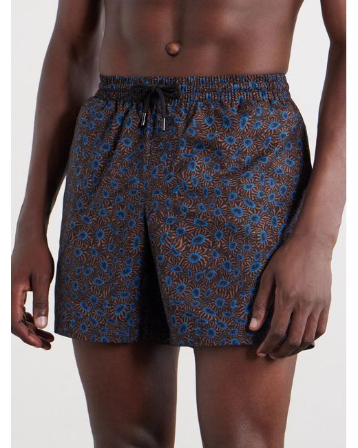 Dries Van Noten Blue Phibbs Straight-Leg Mid-Length Printed Swim Shorts for men