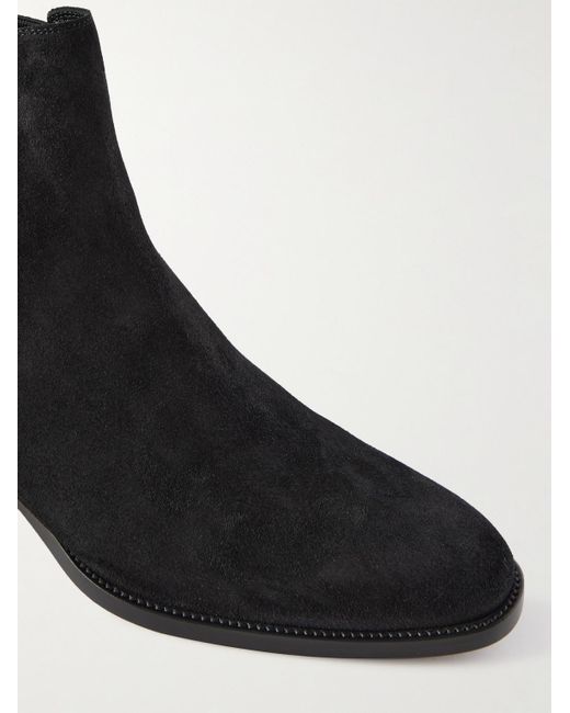 Saint Laurent Black Wyatt 30 Suede Boot for men