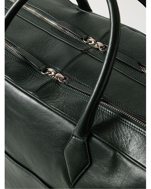 Metier Black Closer Full-Grain Leather Weekend Bag for men
