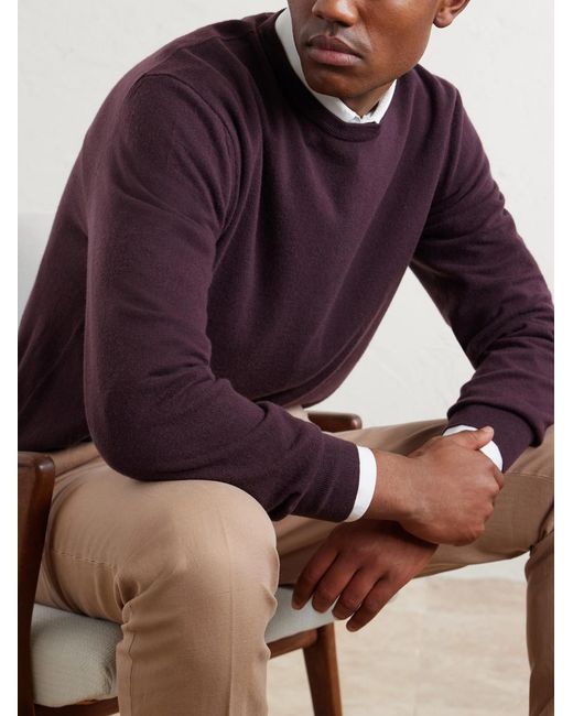 Canali Purple Cashmere Sweater for men