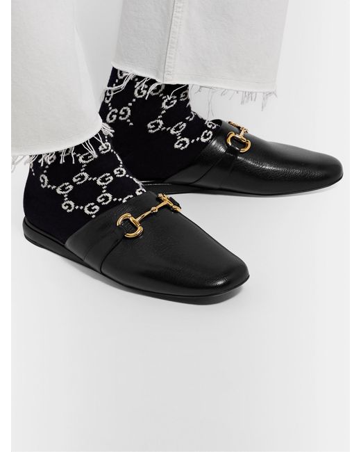 leather horsebit slipper