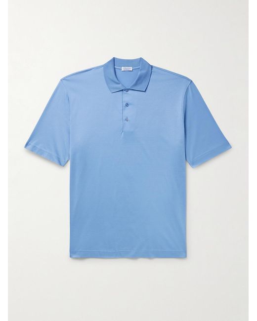 Charvet Blue Slim-Fit Cotton Polo Shirt for men
