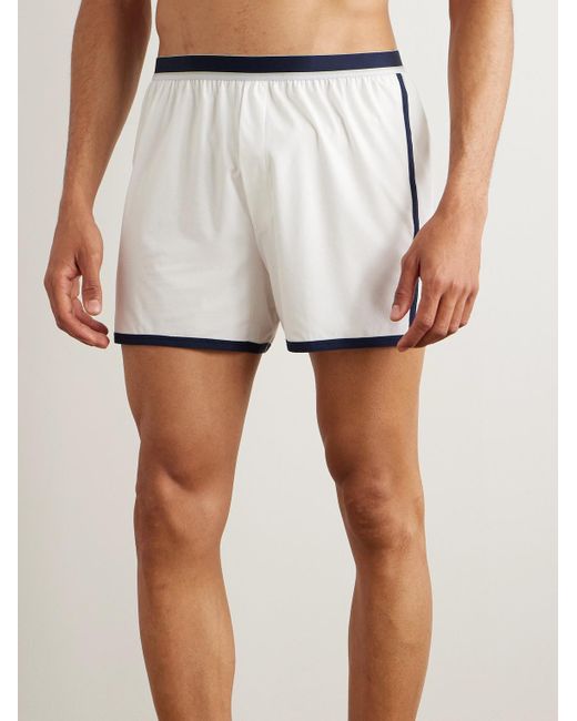 Hanro White Pierre Stretch-cotton And Tm Modal-blend Boxer Shorts for men