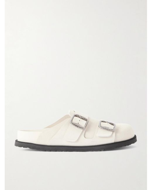 Birkenstock 222 West Clogs aus Veloursleder in White für Herren